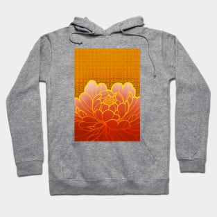 golden peony flower and sacred geometric pattern Hoodie